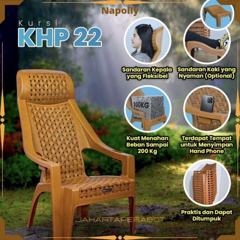 Napolly - BANGKU Napolly Santai KUHAPE 22 / Kursi Santai Plastik Napolly / KURSI KHP 22