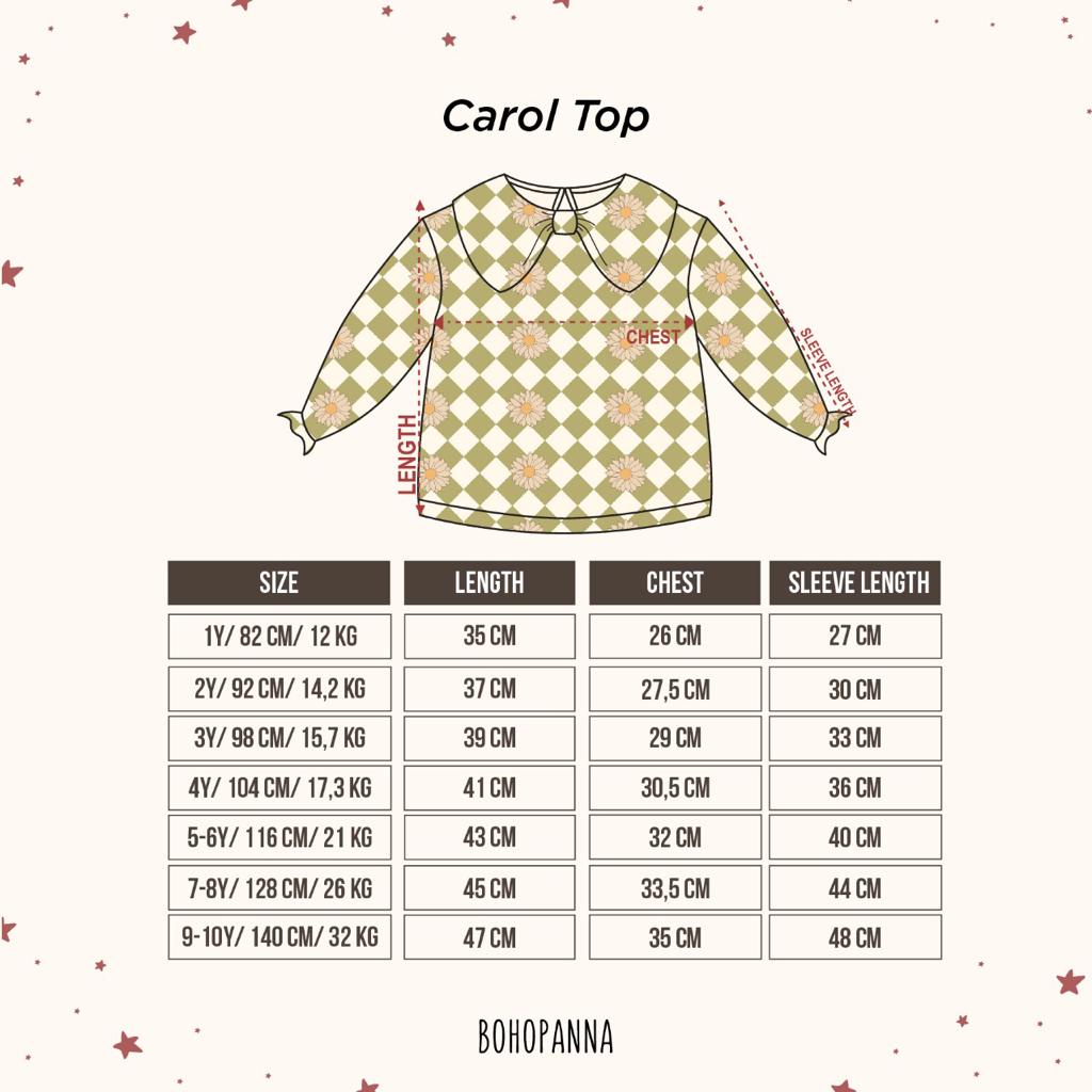 Bohopanna Carol Bodysuit / Top 0-10 Tahun Atasan Collar Anak Perempuan CBKS