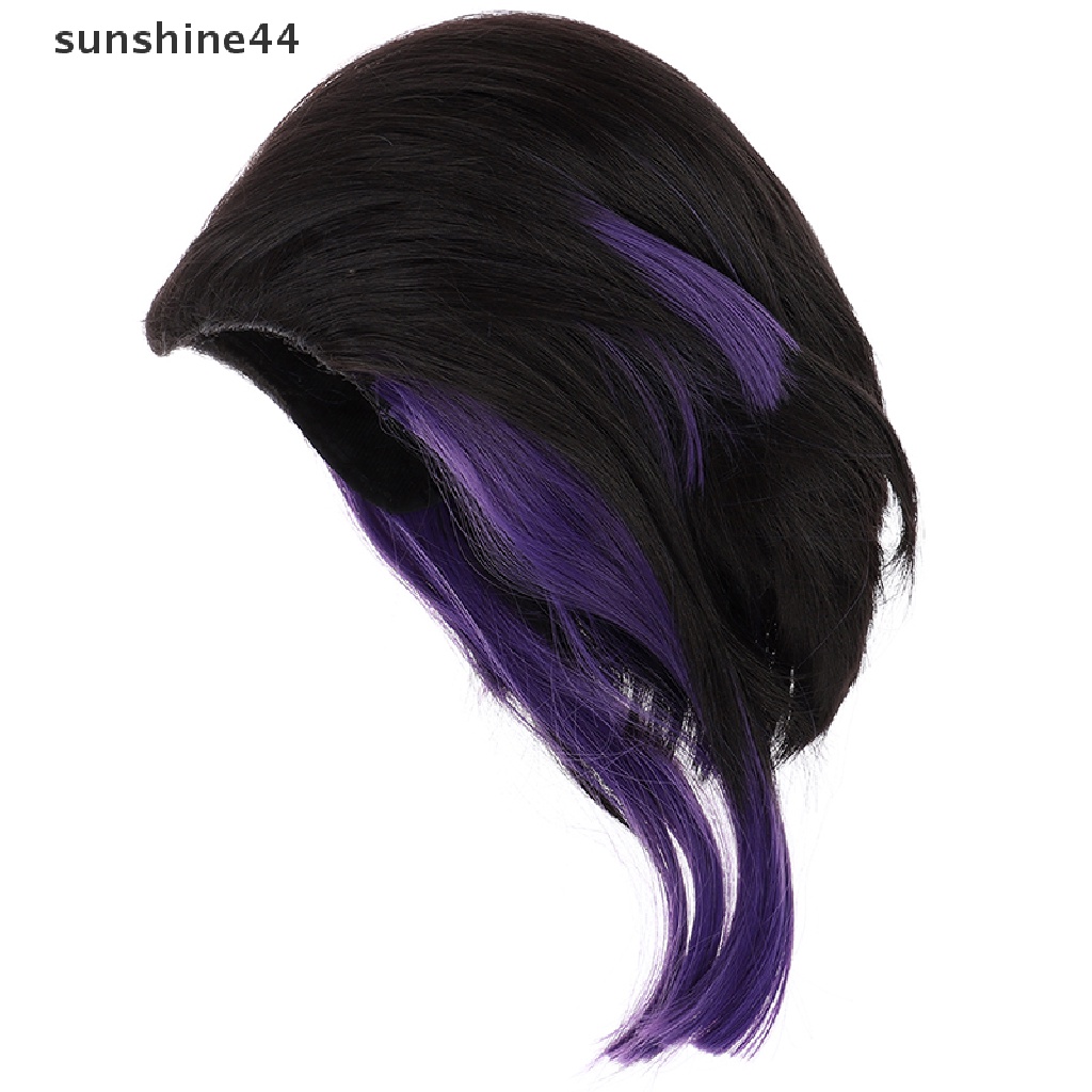 Sunshine Wig / Rambut Palsu Sintetis Model Anime Kochou Shinobu Warna Hitam Ungu Untuk Cosplay / Pesta