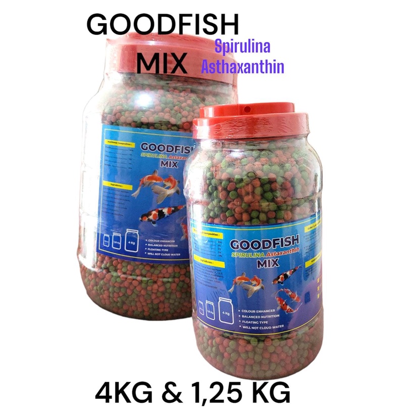 PELET IKAN KOKI KOI GOODFISH MIX SPIRULINA ASTAXANTHIN 4 KG 5MM