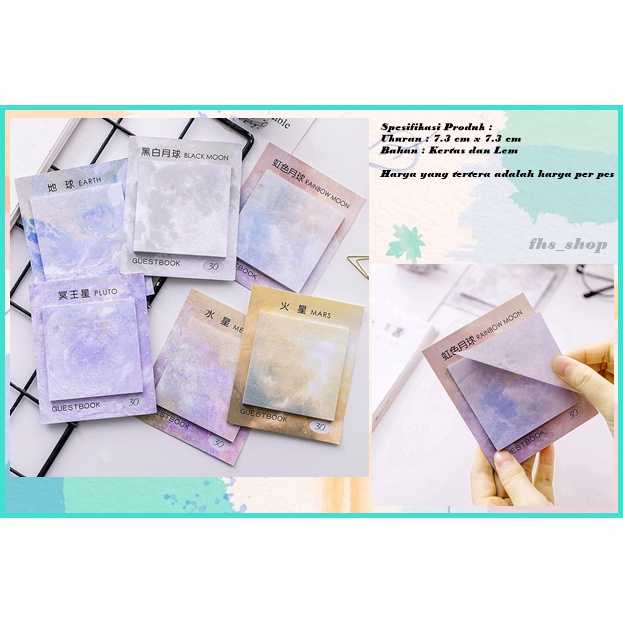

Sticky Notes Sticky Note Kertas Memo Sticky Notes Aesthetic Galaxy Planet Sticky Notes 7.3 x 7.3 cm