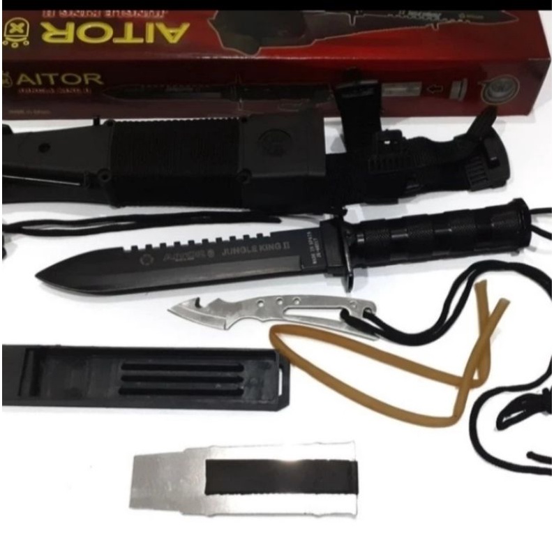 Pisau AITOR JUNGLE KING 2 Berburu Outdoor Camping Peralatan Survival