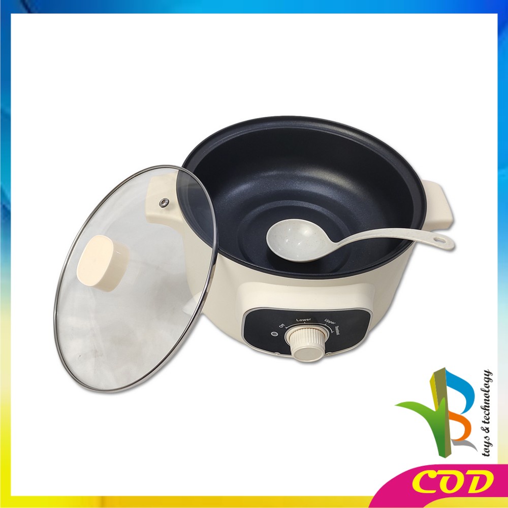 RB-C428 Panci Listrik Serbaguna Portable Multifungsi Electric Fry Pan Anti Lengket Electric / Panci Listrik Lapisan Keramik Teflon / Electric Cooking Pot