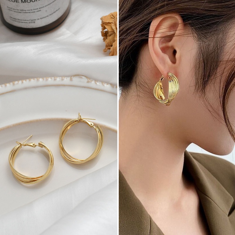 Fancyqube Anting Stud Geometris Irregular Untuk Wanita