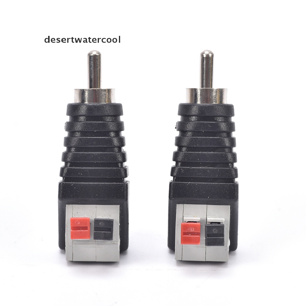 Deid 2PCS Adapter Konektor Kabel Speaker A / V Ke RCA Male