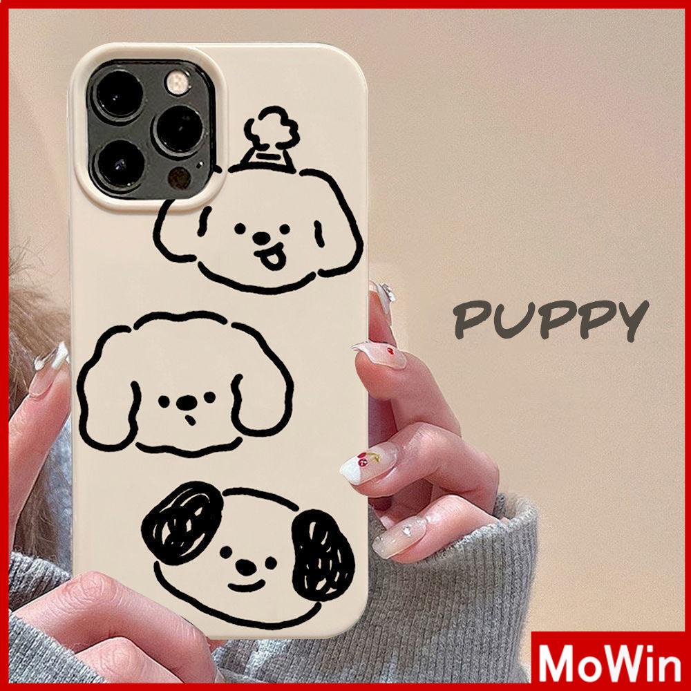 For iPhone 14 Pro Max iPhone Case Khaki Gray TPU Soft Case Shockproof Protection Camera Cute Puppy Cartoon Compatible For iPhone 13 Pro max 12 Pro Max 11 Pro max xr xs max 7Plus 7