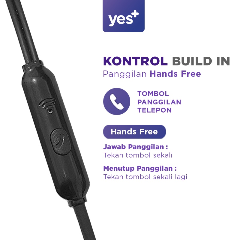 Headset Kabel Yes+ YSYP01 Earphone Henset Hp Android With Microphone Hedset bass Universal Cocok untuk semua handphone |GROSIRXPRESS