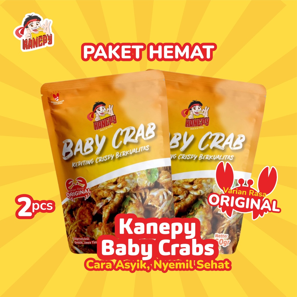 

( PAKET HEMAT ) Kanepy Baby Crabs Crispy Berkualitas Original 65 gr