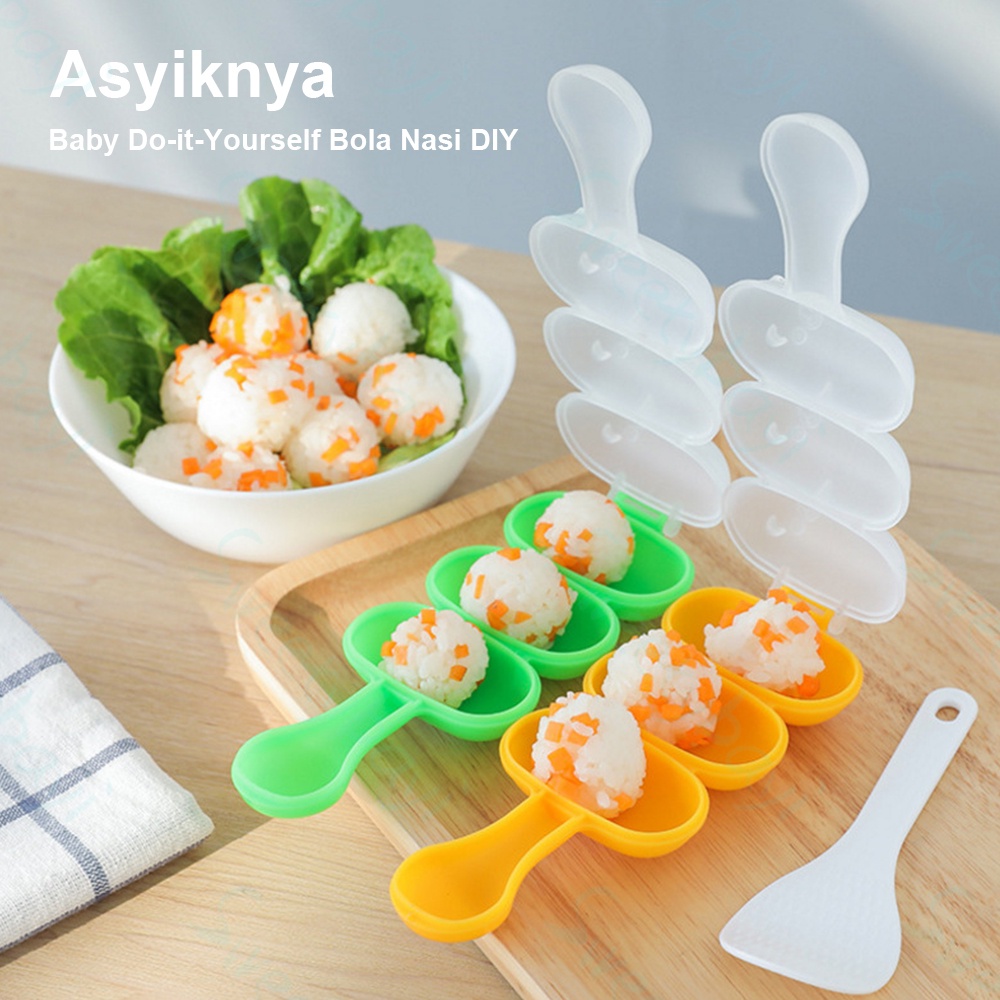 Sweetybayi 2PCS Cetakan nasi bento Alat pembuat bola nasi Bulat bundar bento Cetakan bola nasi bento Rice ball shaker