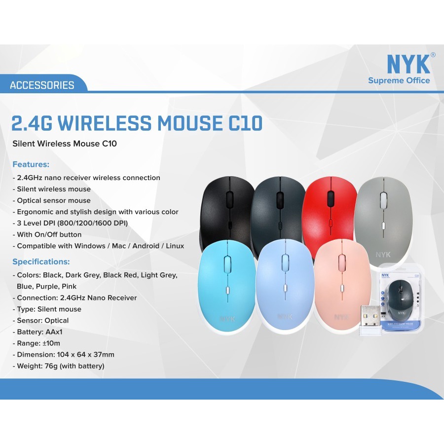 Mouse Wireless NYK Supreme C10