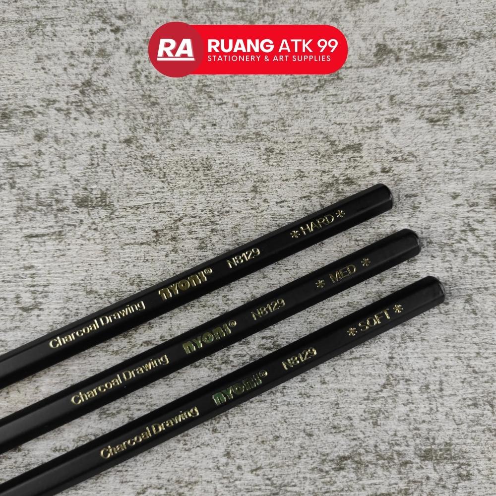 

NYONI Drawing Sketch Charcoal Pencil Soft/Medium/Hard Pensil Arang Gambar Sketsa