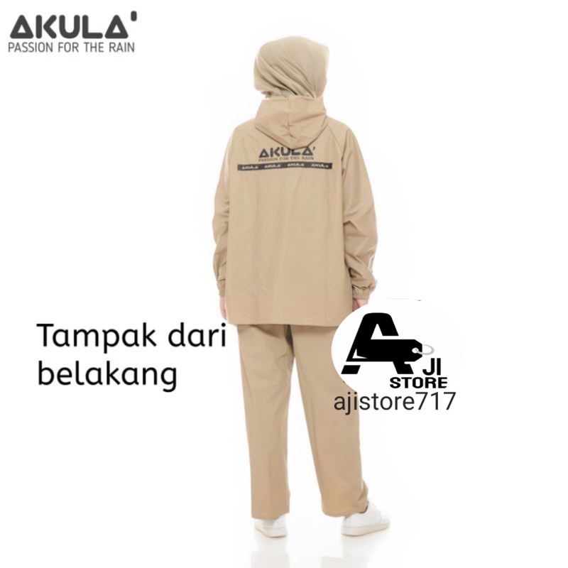 JAS HUJAN Setelan Pria Wanita Baju Celana Anti Rembes By Akula Bahan PVC 0,25