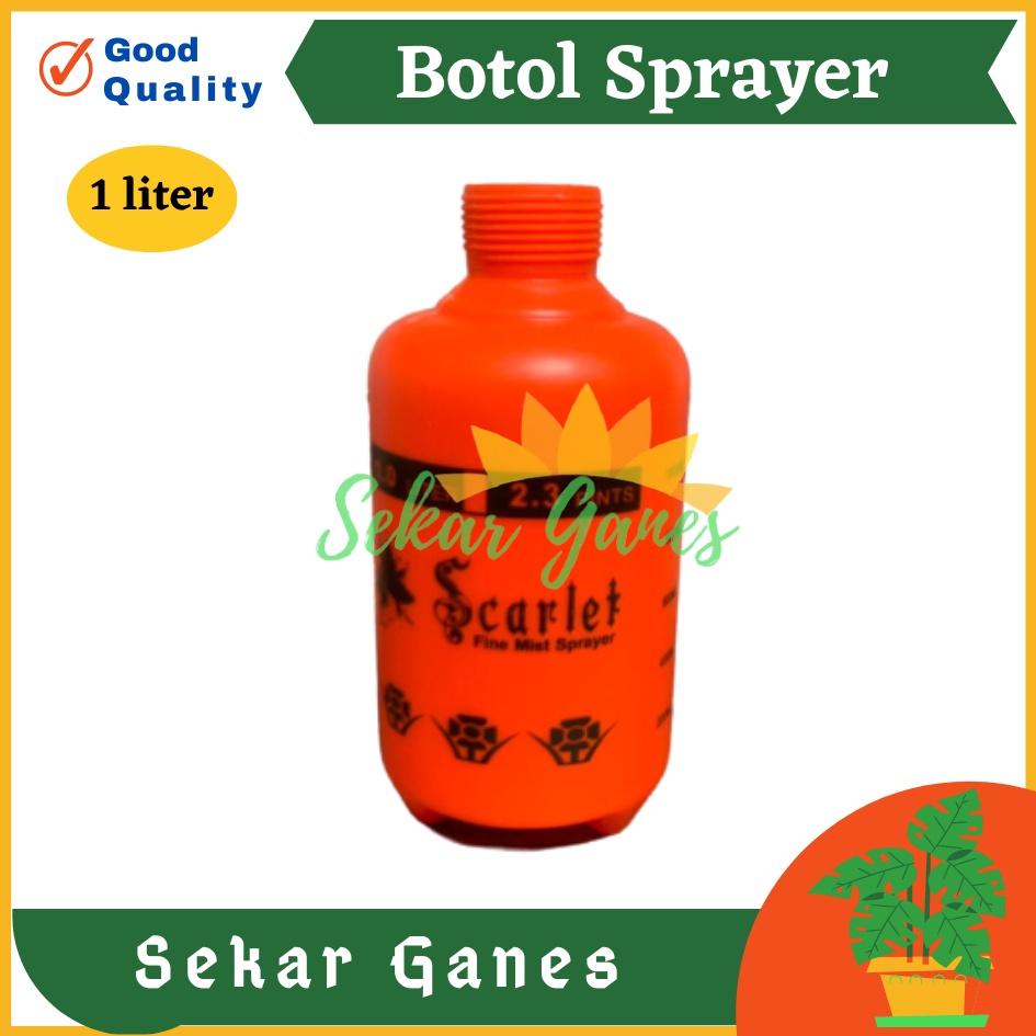 Tabung Botol Semprotan 1 liter orange hitam scarlet sprayer pompa manual suku cadang sprayer tanpa head pompa sprayer semprotan air desinfektan insektisida ternak grosir murah