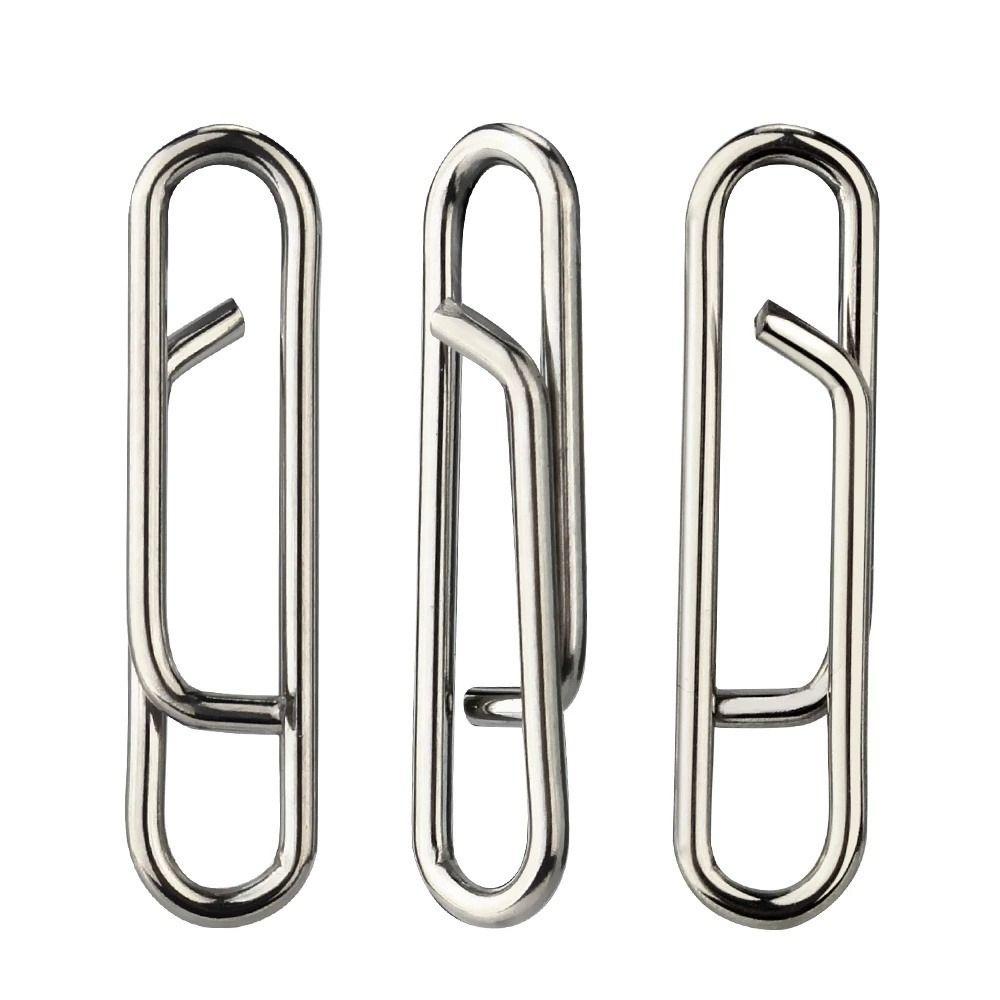 Agustin 20pcs Konektor Pemikat Pancing Carp Rig 20pcs Stainless steel Hook Connector Pesca Safety Fishing Interlock Snap