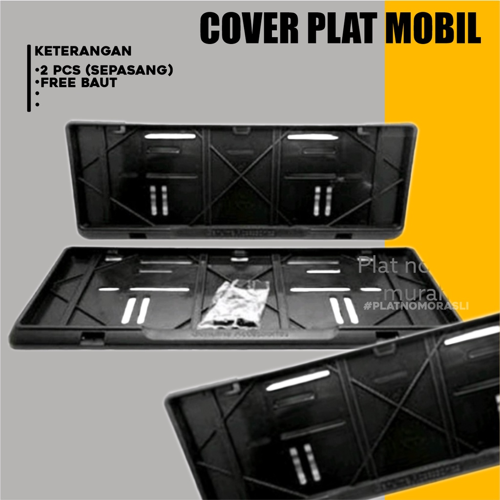 cover plat nomor mobil 2pcs kotak Plat nomor mobil asli