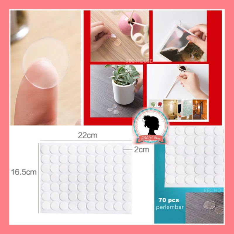 

double tape bulat transparan perlembar