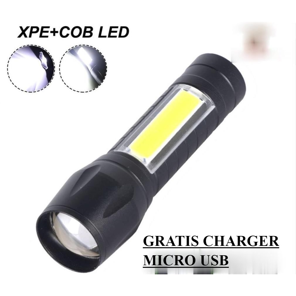 senter led mini jarak jauh import gratis charger