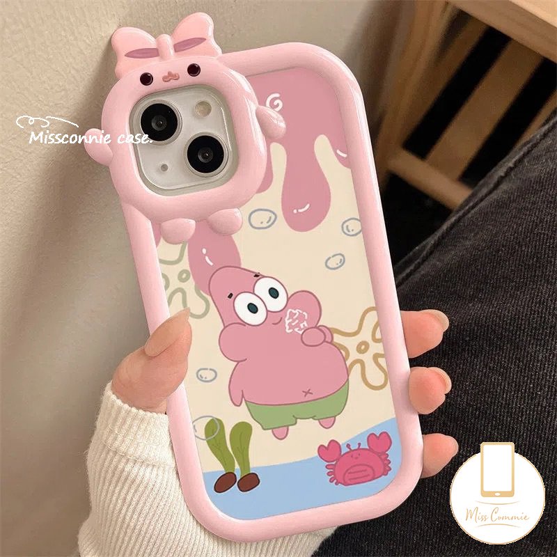 Soft Case Motif SpongeBob 3D Untuk iPhone 11 13 12 14 Pro MAX 6 6s 7 8 14 Plus XR X XS MAX SE 2020