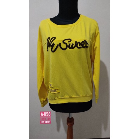 [A-058] NEW BAJU ATASAN SWEATER TANGAN PANJANG WANITA KUNING