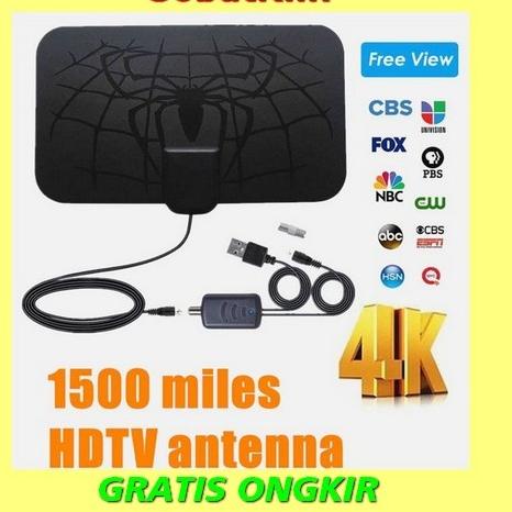 Antena TV Penangkap Siaran Digital + Booster Antena (Super Jernih)