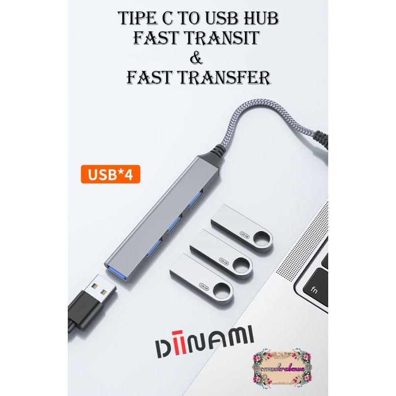 DIINAMI G05 Kabel Adapter USB Hub Type C Cable Multi Port 4 in 1 to USB 3.0 Macbook Air Pro 2020 2021 M1 SB4471