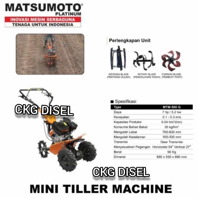 Traktor Cultivator Mini Bensin Matsumoto Mtm 500G Mtm 500 G