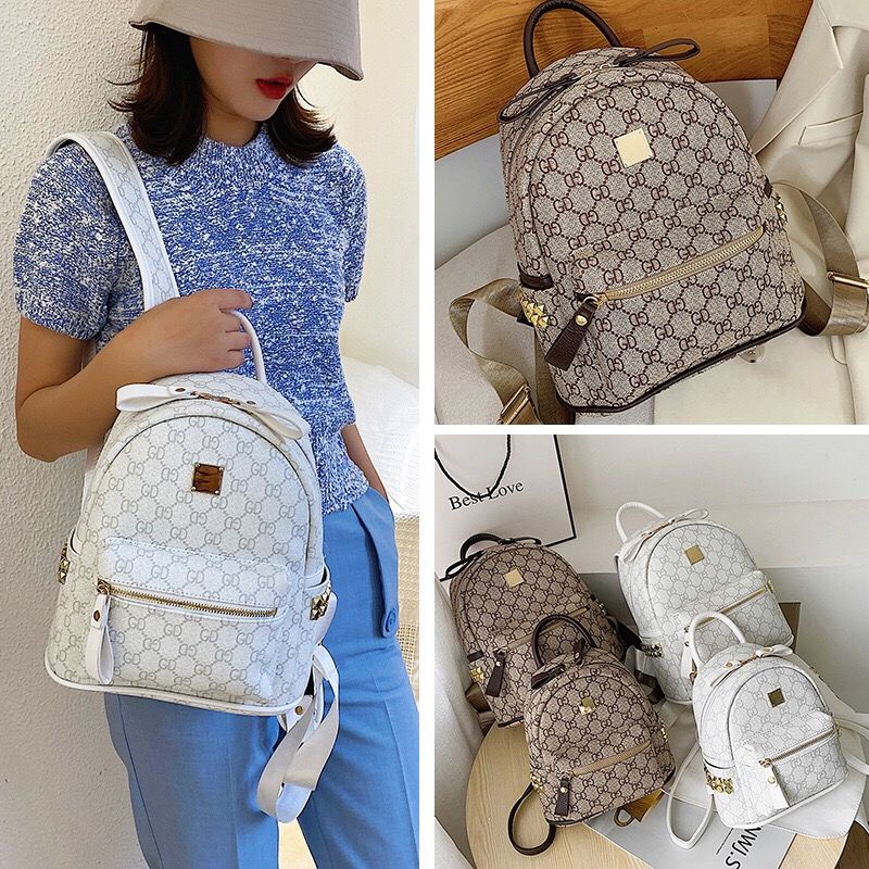 ✥∋▽Seraser Factory Outlet Ransel Wanita 2020 Gaya Korea Trendi Kasual Fashion Retro Cetak Tas Kustom