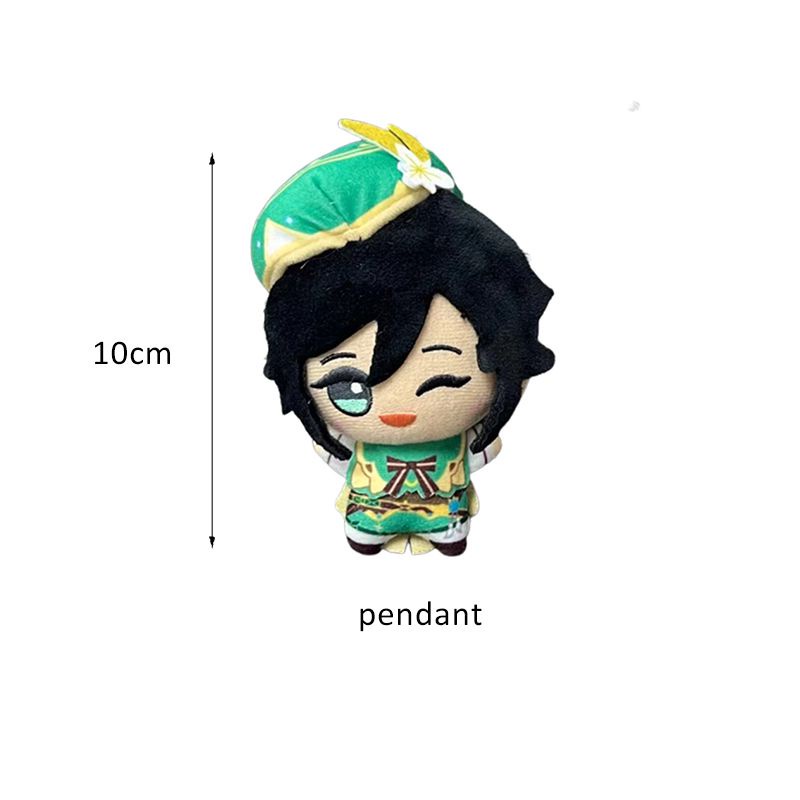 10cm Genshin Impact ZhongLi Xiao Tartaglia Fischl Aether Albedo Klee Sugar Rain Lumine DilucRagnvindr KaeyaAlberich Venti Plush Doll pendant Figures Toys Game Cute Gifts