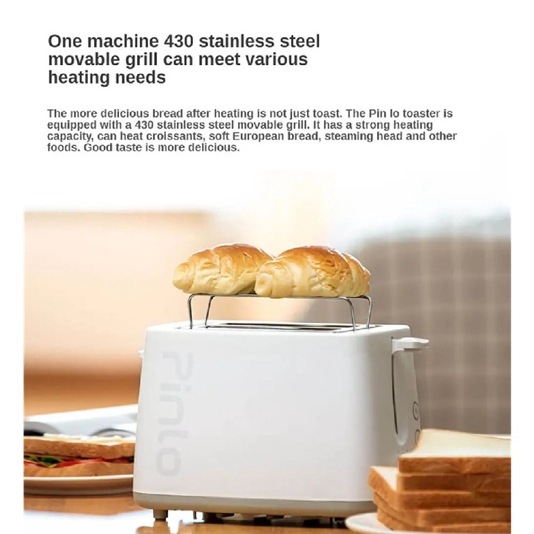 PINLO Toaster Bread Maker - Alat Pemanggang Roti 750W - PL-T075W1H