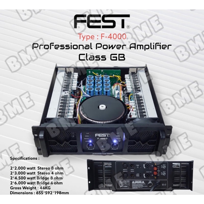 Power amplifier FEST F-4000 / F4000 CLASS GB 2X2000 WATT