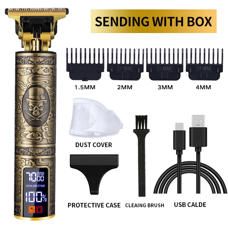 kekuatan tinggi professional hair clipper for men/Peraturan kecepatan tiga gear/LCD Besar/Alat Cukur Rambut Elektrik