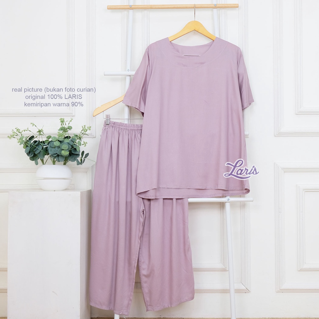 CELANA 7/8 | XXL 5L LD 120 140 Oneset Setelan Pajamas Piyama Pendek Bahan Rayon Super Jumbo Original MEILI LARIS