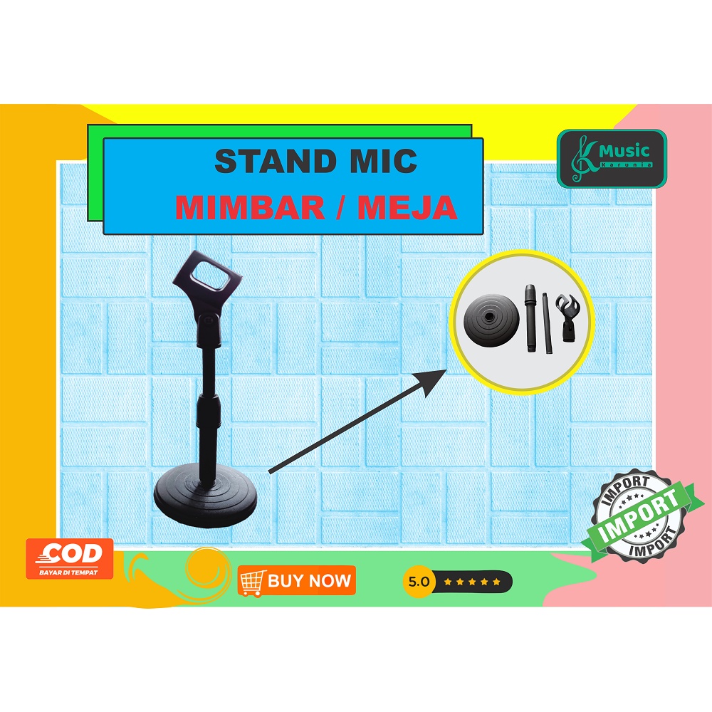 Stand pendek mic mimbar meja podium mudah rangkai lepas