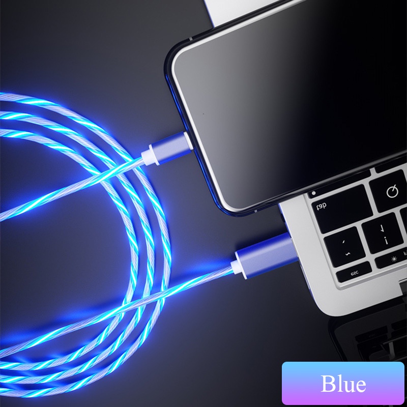 Kabel Data / Charger USB Dengan Lampu Led Luminous Untuk IPhone / IPad