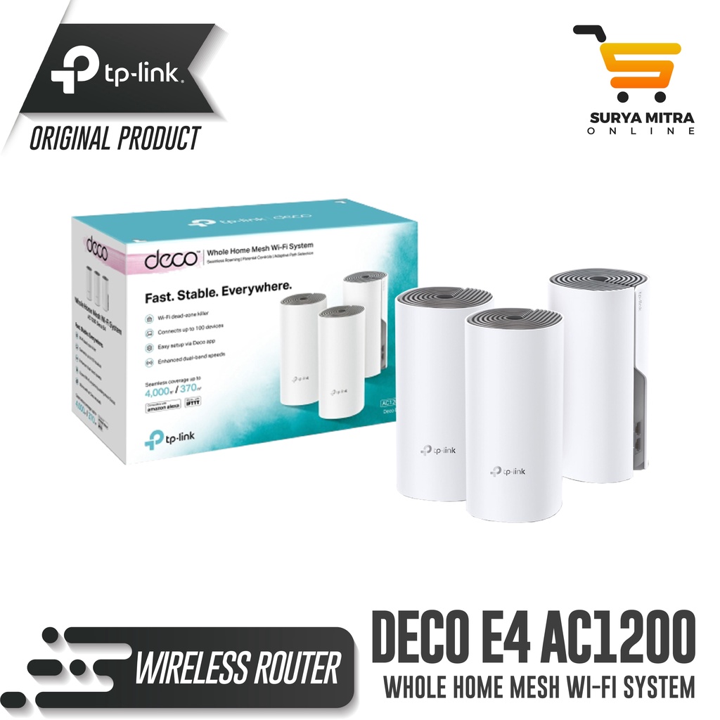 TP-LINK Deco E4 AC1200 Whole Home Mesh WiFi System | 3 PACK