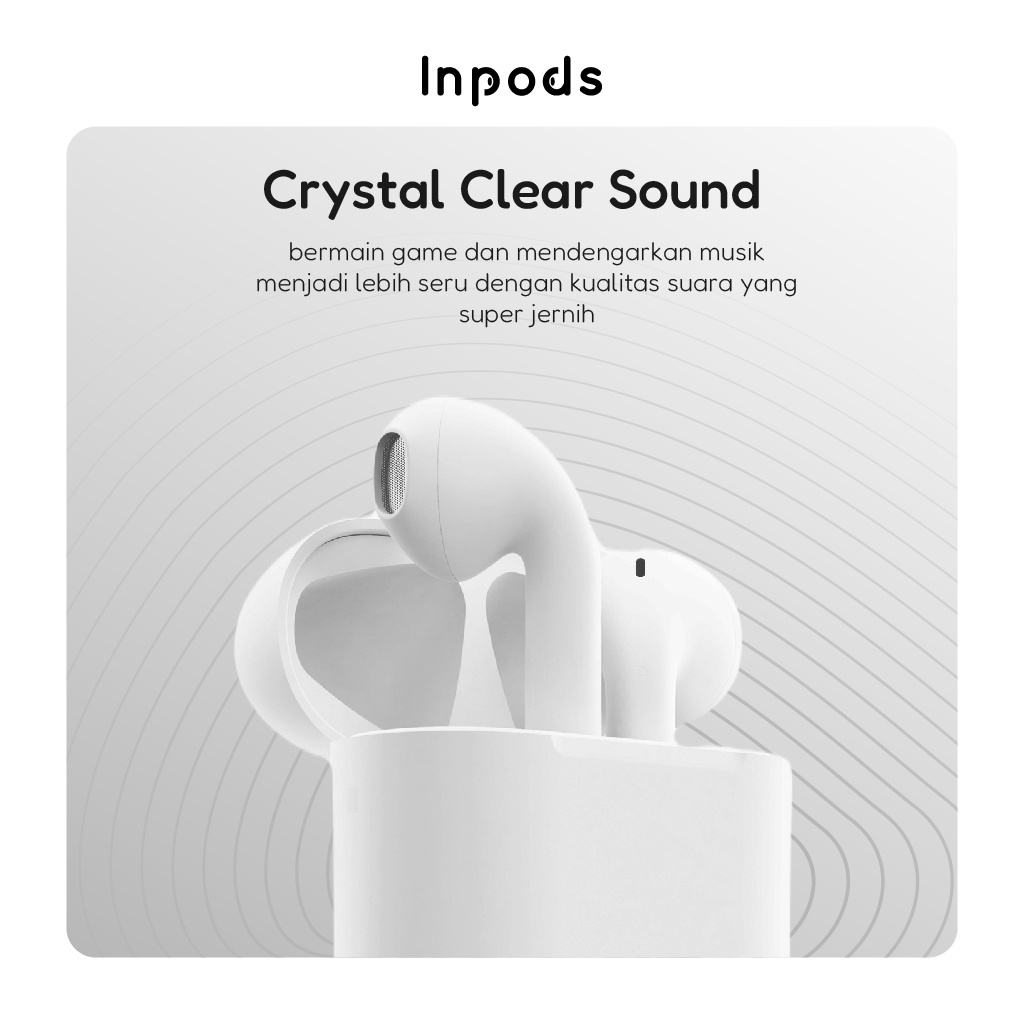 Official Inpods 12 Grey Headset Bluetooth TWS IOS &amp; Android