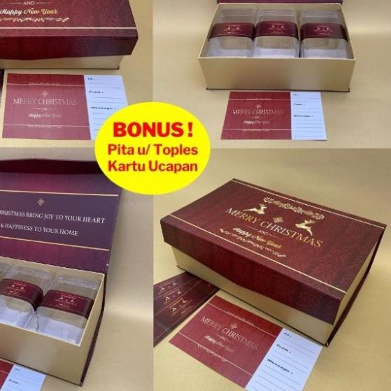 

Hardbox natal / hampers christmas / kotak kado merah / box kue kering