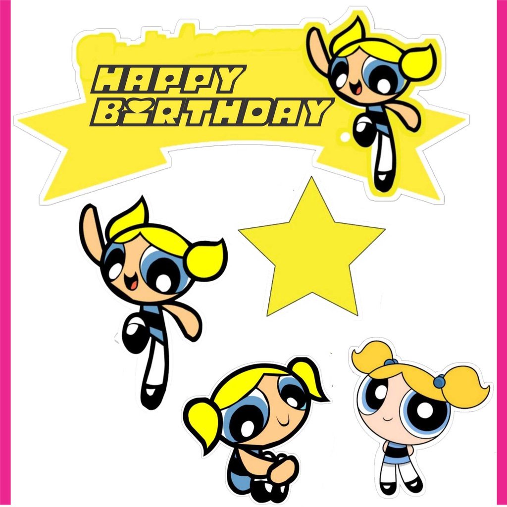 

BIGBAG TOPPER CAKE ULANG TAHUN / HIASAN KUE POWERPUFF GILRS BUBBLES