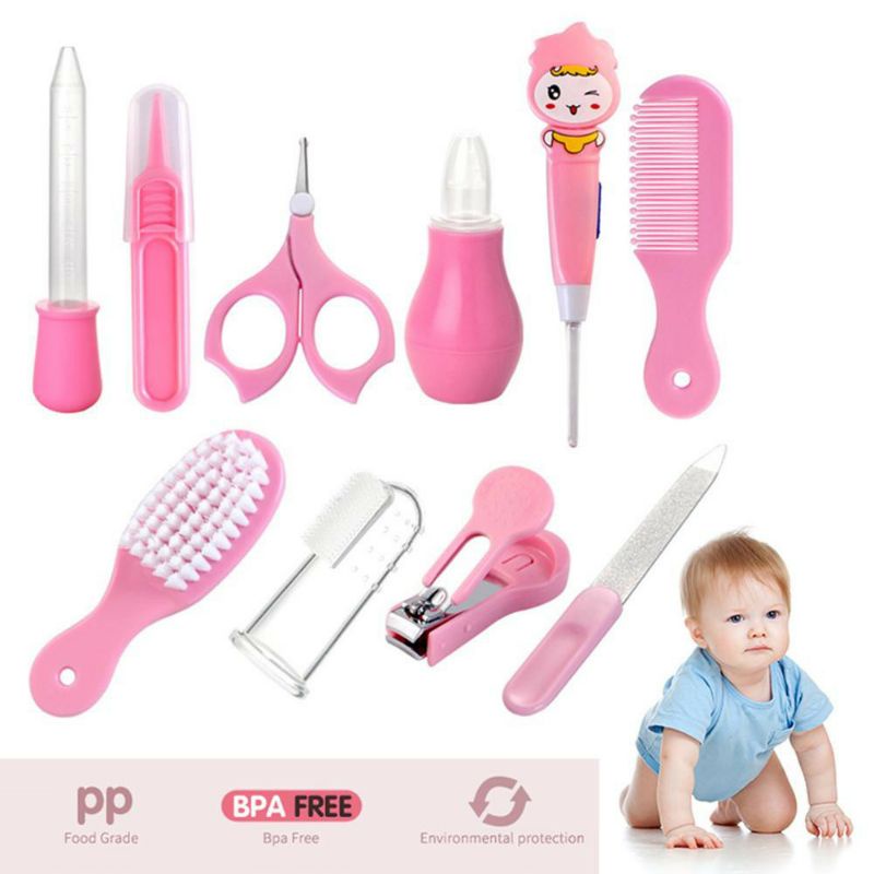 Baby Care Kit Set 10 in 1, Sisir Baby Gift Gunting Kuku Pemotong Kuku Bayi Kado Lahiran