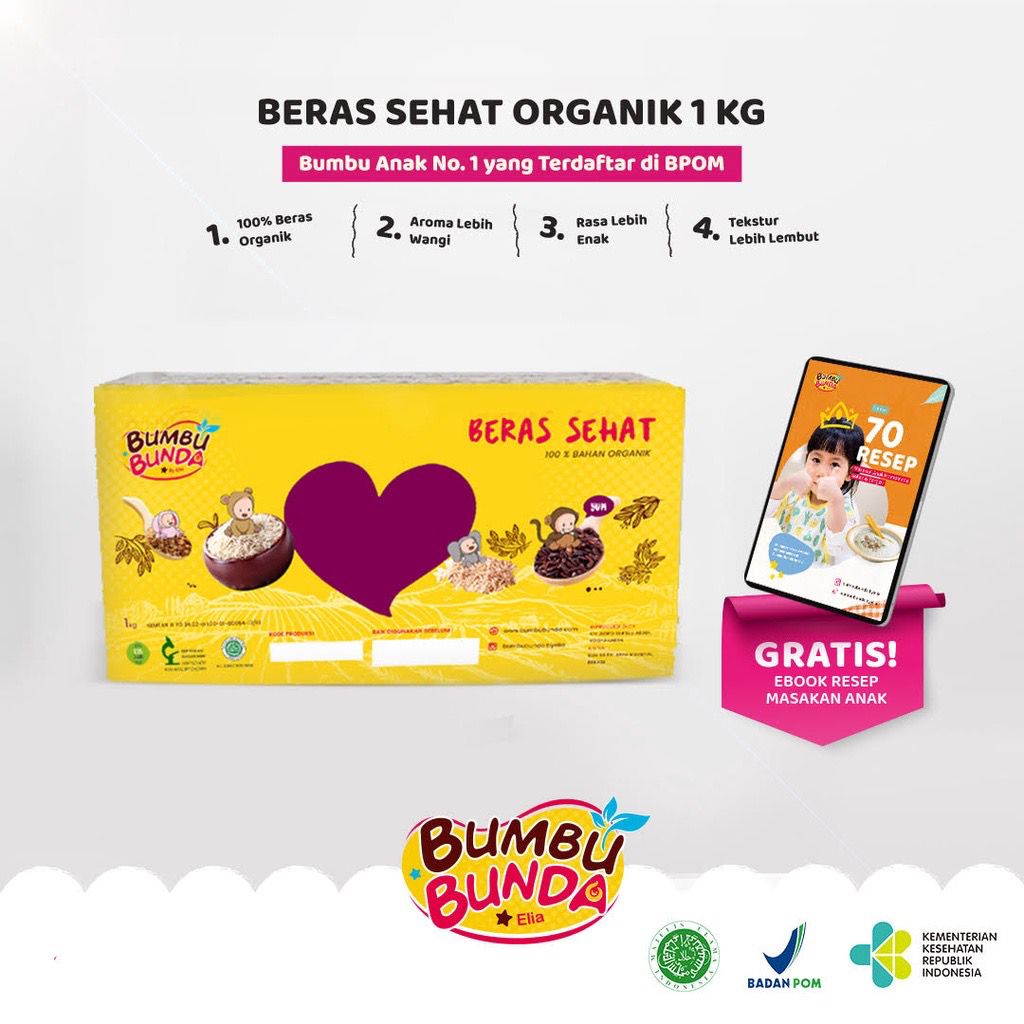 6+ BUMBU BUNDA BY ELIA BERAS ORGANIK 1KG / BERAS BB BOOSTER