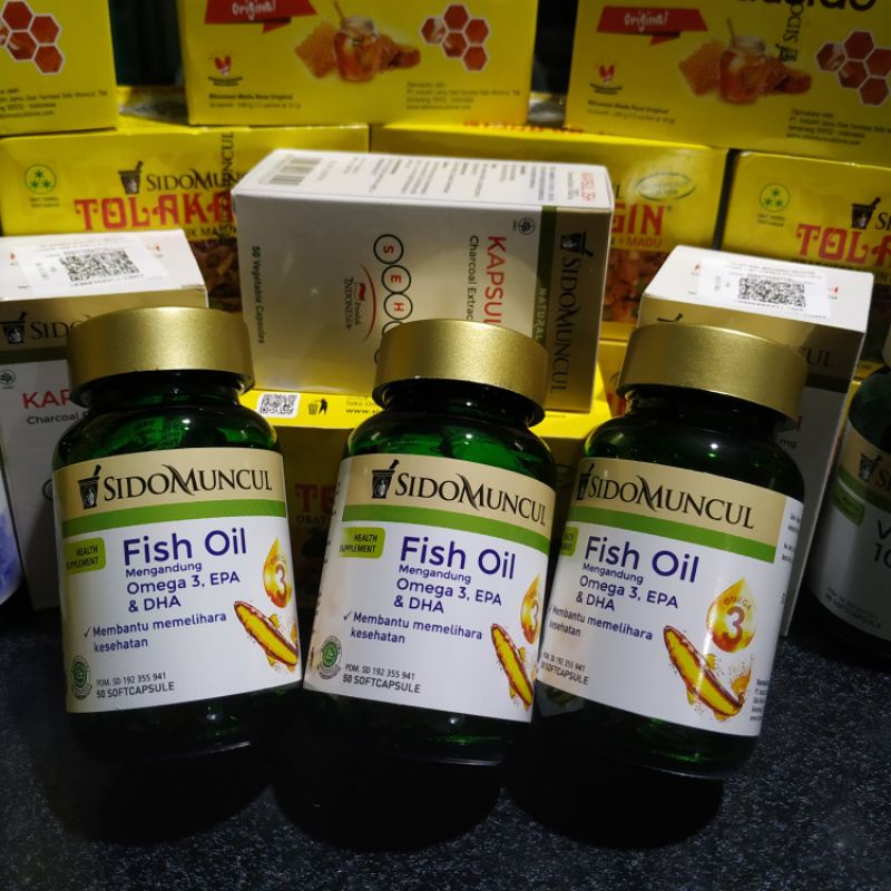 Fish Oil 1000mg Sido Muncul 50 kapsul Original Fish Oil Omega 3 Sidomuncul