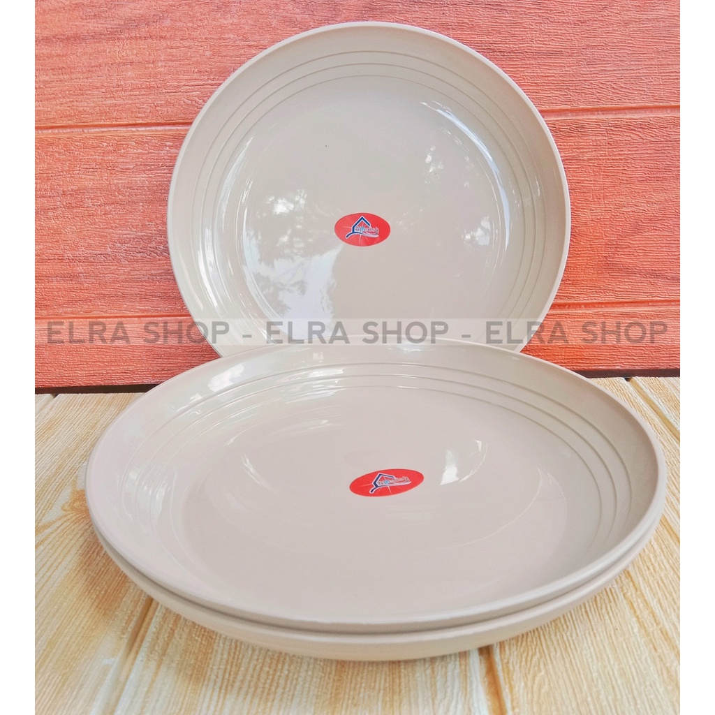 promo 6 pcs piring makan bulan cekung ukuran 9 inci 23 cm piring plastik berkualitas tebal dan anti pecah multiwarna