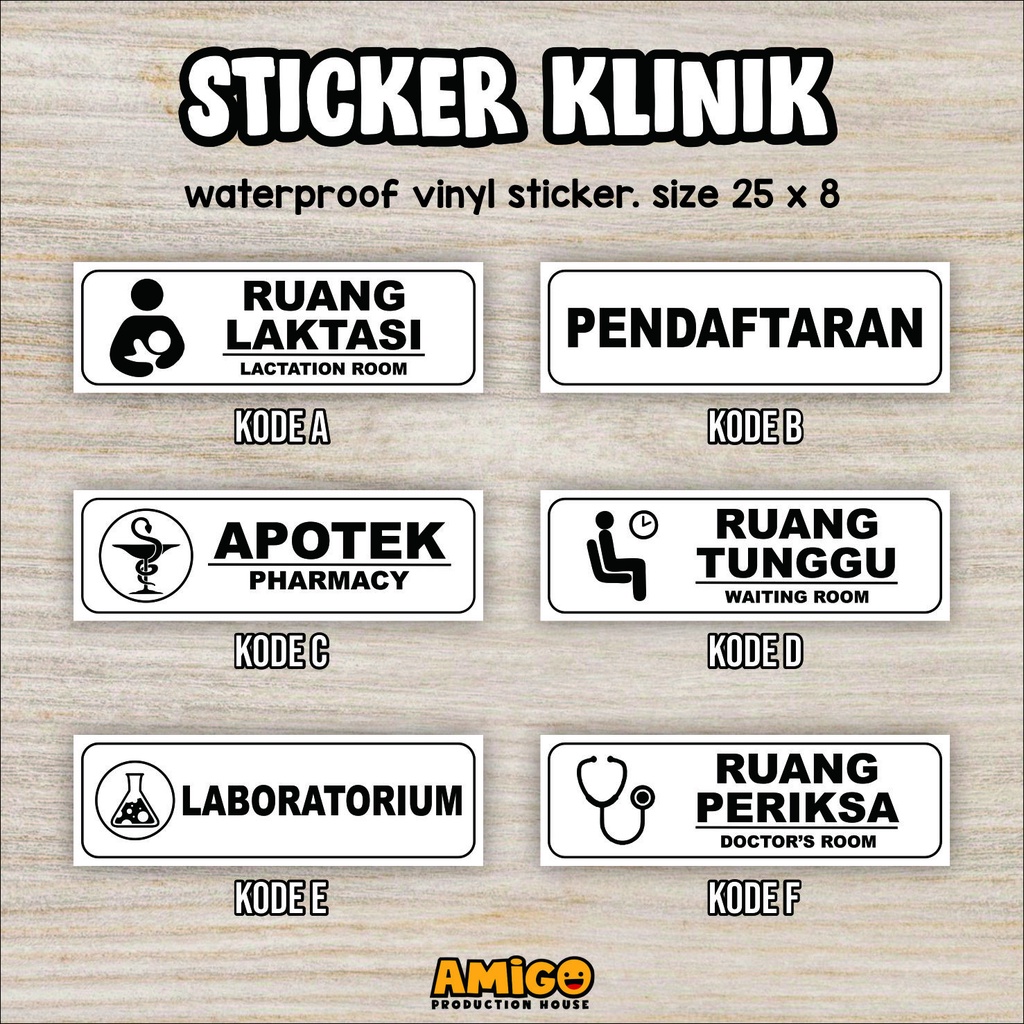 

Stiker Klinik Stiker Harap Tenang Sticker Ruang Periksa waterproof vinyl
