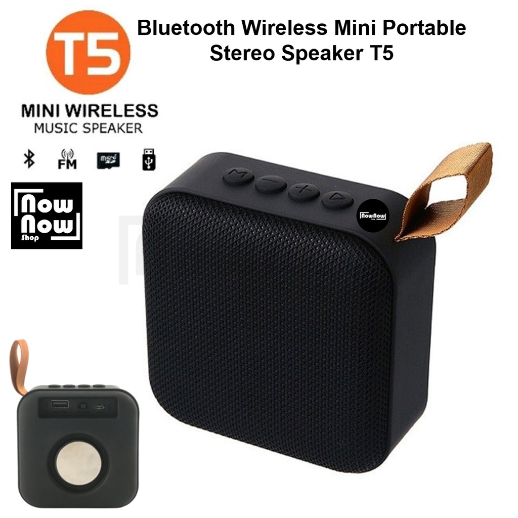 Bluetooth Wireless Mini Portable Stereo Speaker T5 Music Box Radio FM Aux Spotify Youtube Pengeras Suara