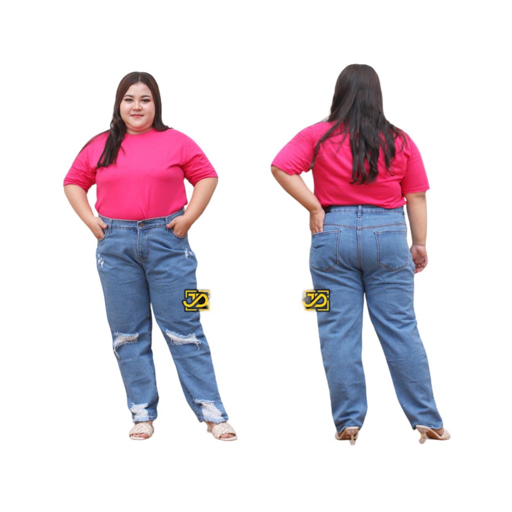 Jumbo Boyfriend Sobek Lapis / Boyfriend Ripped Jeans Sobek Lapis Big Size 27-42