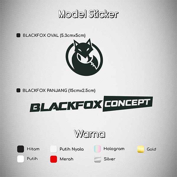 Stiker Black Fox / Sticker Black Fox Concept / Stiker Viral Black Fox / Sticker Motor Black Fox Glossy Waterproof / Sticker Hologram Black Fox ConceptTerbaru