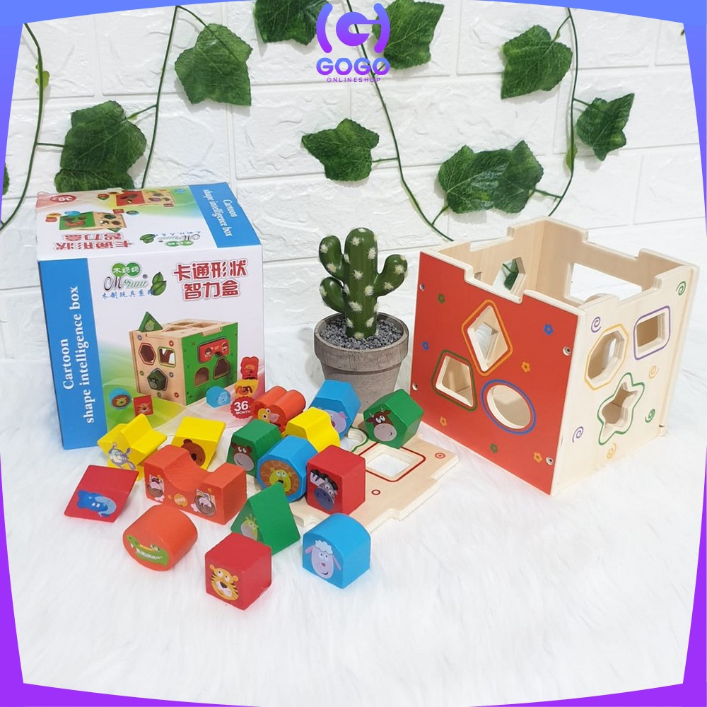 GOGO-M65 Mainan Edukasi Anak Puzzle Kayu Intelligence / Wisdom Box Busy Box Multifungsi Wooden Toys