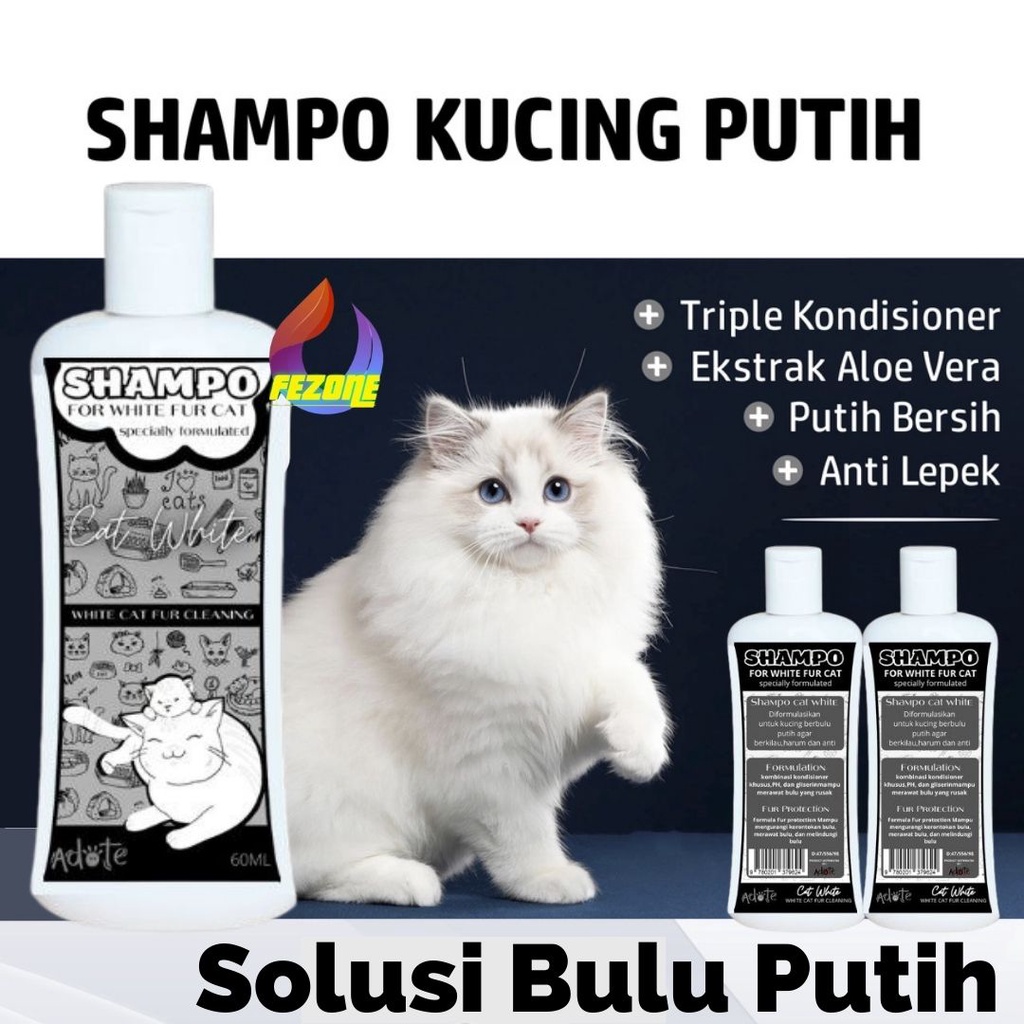 SHAMPOO KUCING BULU PUTIH SHAMPO KUCING PET SHAMPOO WHITE COAT FEZONE