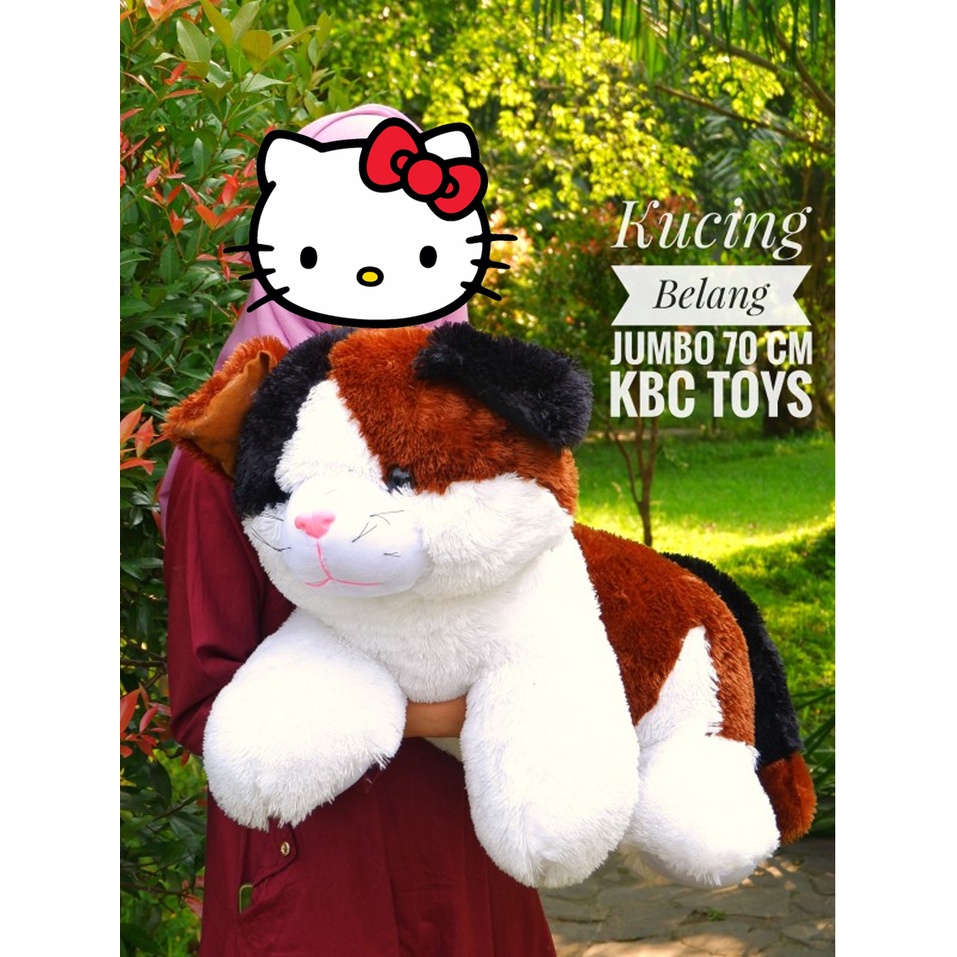 Boneka Kucing Jumbo Belang termurah // Boneka kucing bulu halus termurah