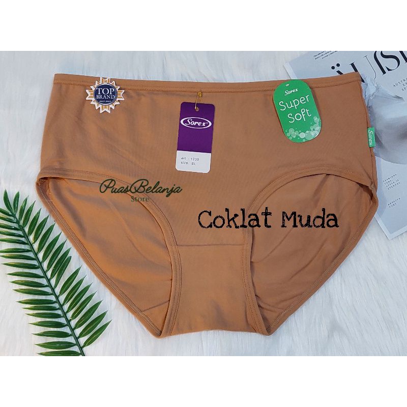 Celana Dalam Sorex 1239 CD Super Soft XXL XL L Celana Dalam Wanita Basic Sorex Katun Elastis ECER